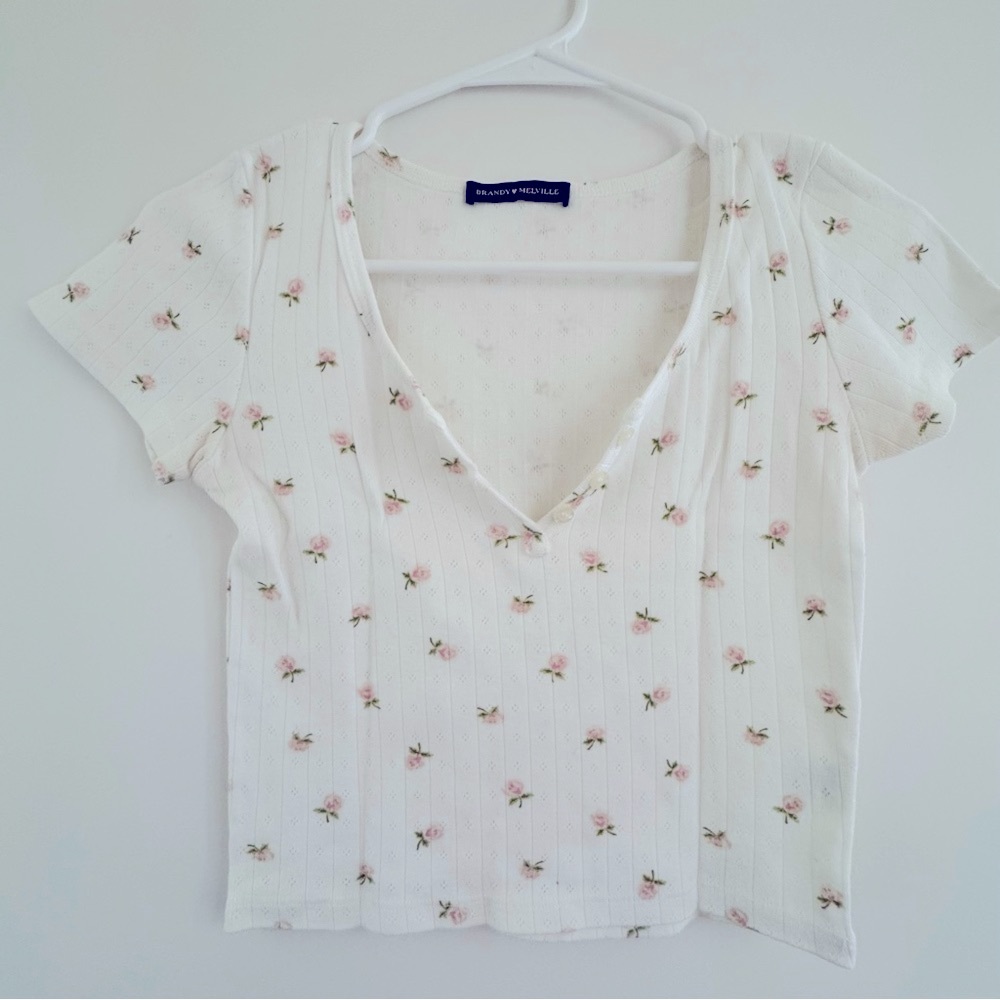 Brandy Melville Zelly floral crop top, one size